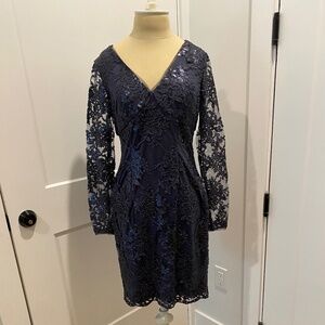 Navy Blue Lace Dress